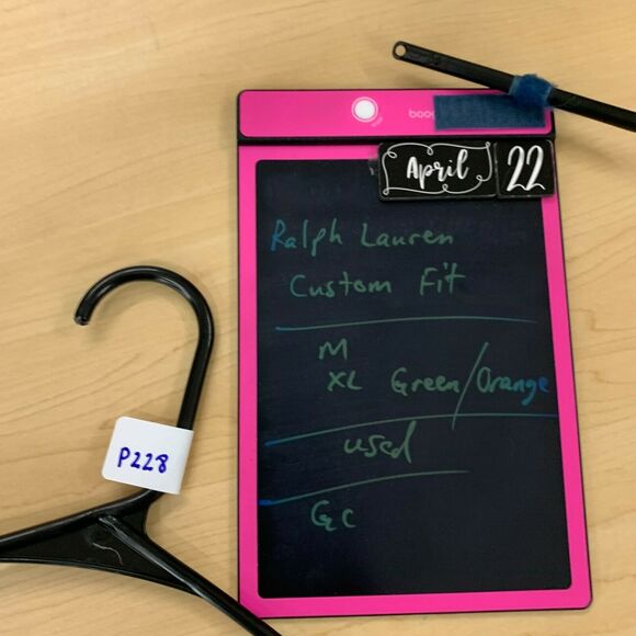 Ralph Lauren Custom Fit Shirt Mens XL Extra Large Green/Orange Striped Cotton - Picture 7 of 8